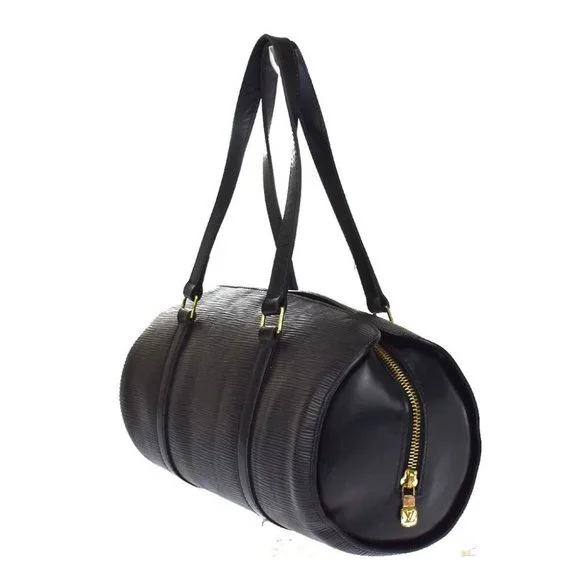 Vintage LOUIS VUITTON Soufflot Hand Bag Epi Leather Black Gold France - Picture 4 of 10